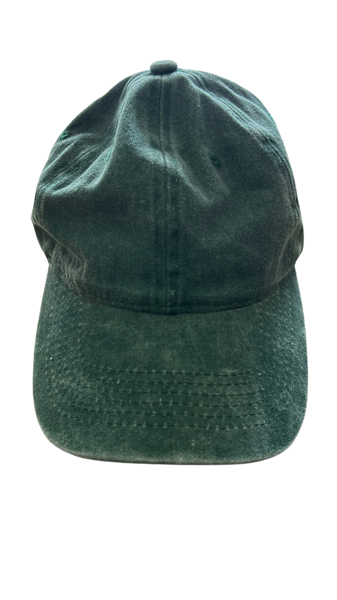 Casquette vert bouteille délavé en coton, ajustable pour un confort parfait et un style décontracté.