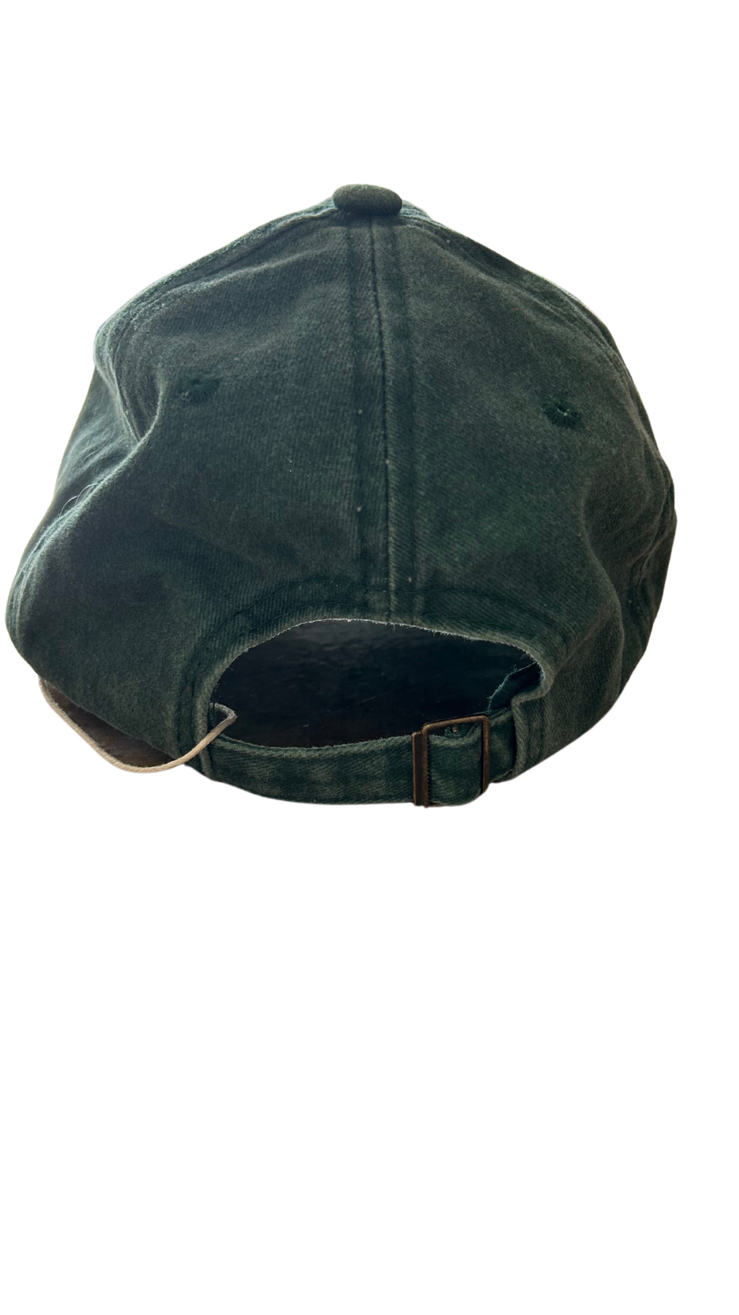 Casquette vert bouteille délavé en coton, ajustable pour un confort parfait et un style décontracté.
