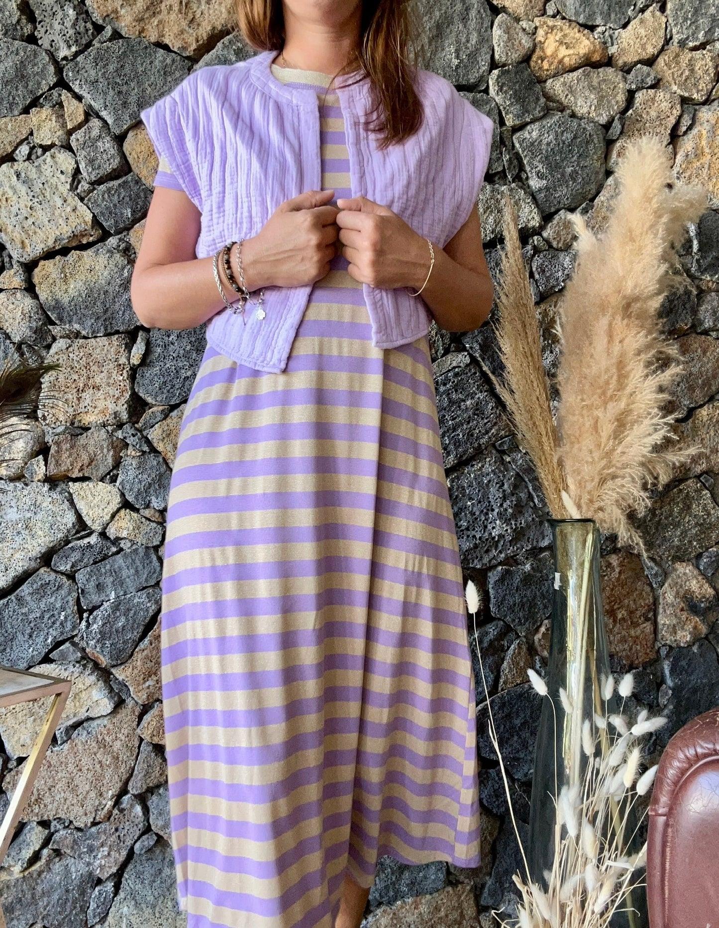 Robe Lilas & Doré