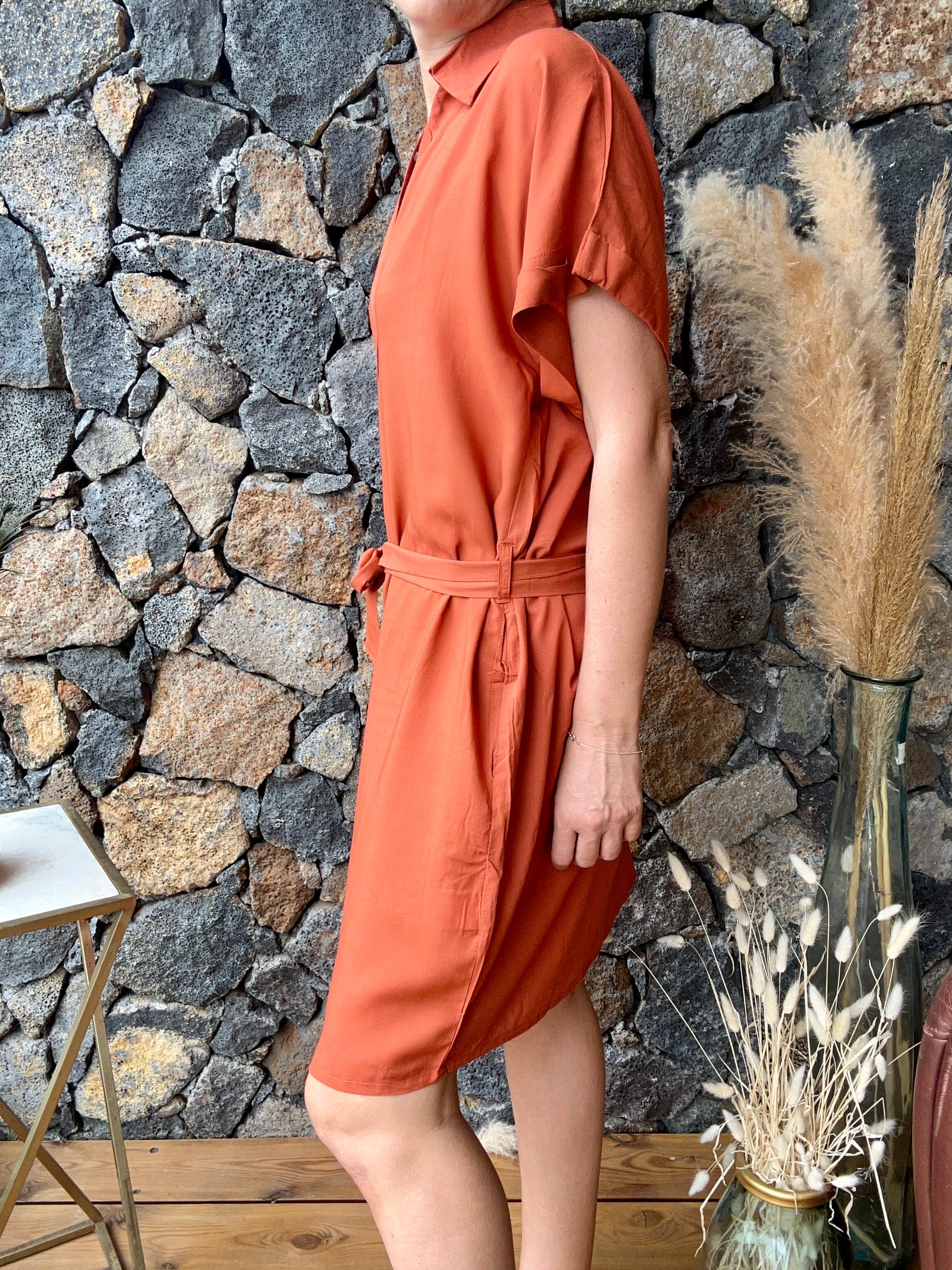 Robe Terracotta en Viscose – un essentiel mode pour la femme moderne. Confectionnée en fibre semi naturelle, elle allie confort et éthique. Livraison rapide et gratuite à La Réunion via notre vente en ligne. Découvrez-la dans notre concept store.