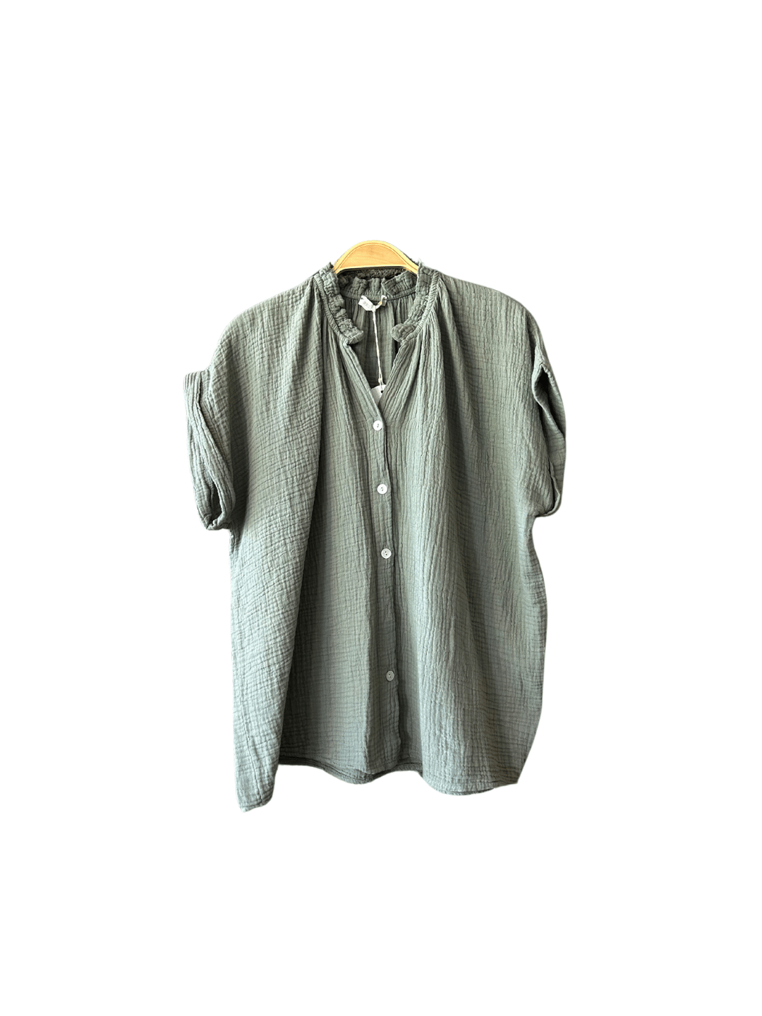 Chemise col Mao en gaze de coton, élégance minimaliste et confort absolu. Parfaite pour un look casual chic, cette chemise est disponible en taille unique et s'adapte à toutes les morphologies. Achetez en ligne maintenant et profitez de la livraison rapide.